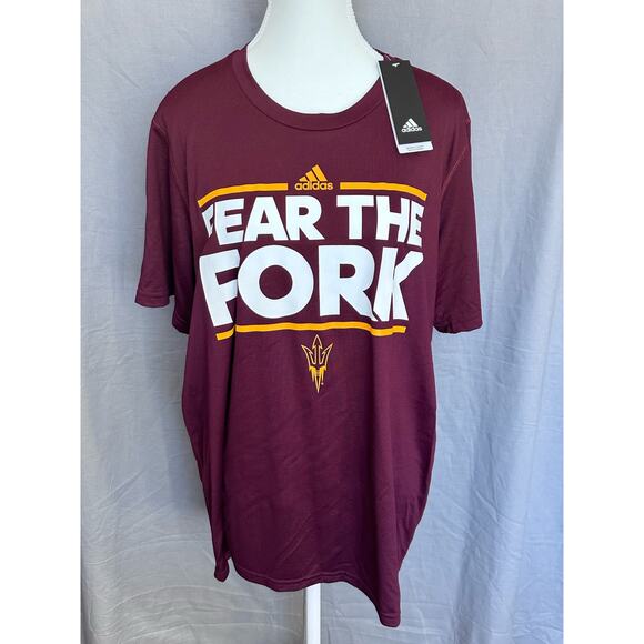 Adidas Women’s NWT Maroon ASU Fear the Fork T-shirt- XL - Picture 2 of 6